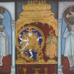 Chinnaiya (1802-56) and Ponnaiya (1804-64) were the eldest among the four brothers known as the Thanjavur Quartet. This painting, likely commissioned during the reign of king Sivaji II (r. 1832-1855) is located in the house on West Main Street in Thanjavur city which was gifted to the Quartet’s family a generation before they were born. Photography Cylla von Tiedemann