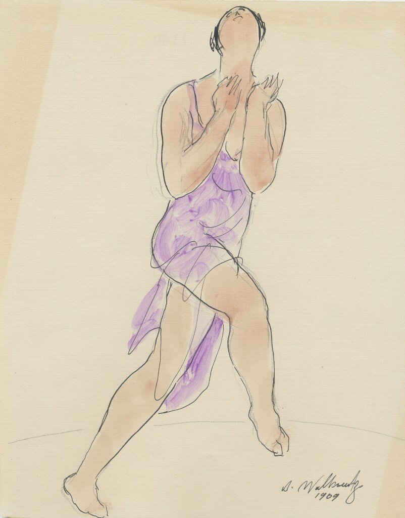 Isadora Duncan watercolor by Abraham Walkowitz